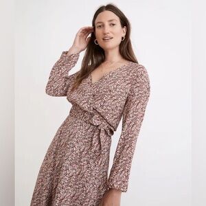 MADEWELL Tie-Front Wrap Top in Cottage Garden